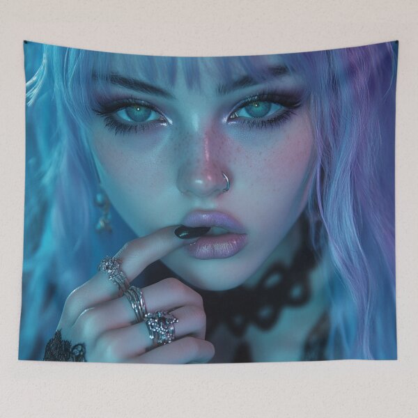 Item preview, blue goth girl designed and sold by CursedbyLilith.