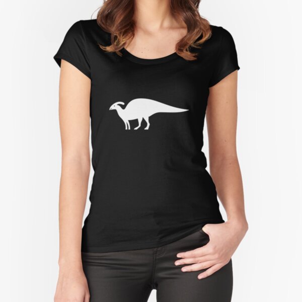 Minimalistic Parasaurolophus Fitted Scoop T-Shirt