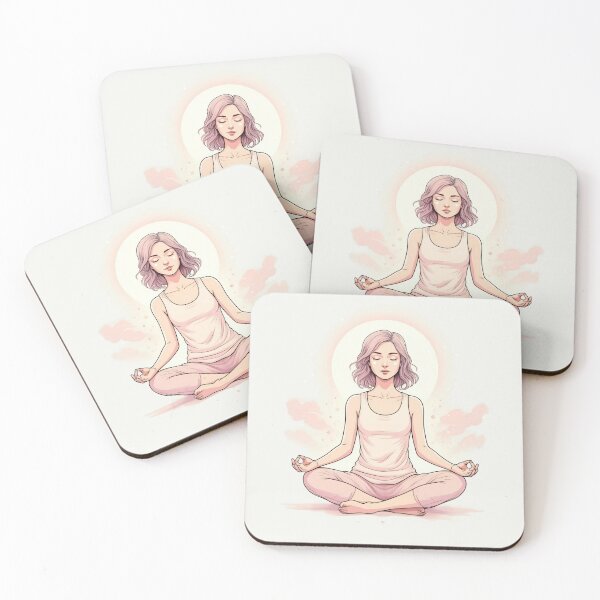 Item preview, Lotus mantra meditation of a casual young woman designed and sold by Martymcflay.