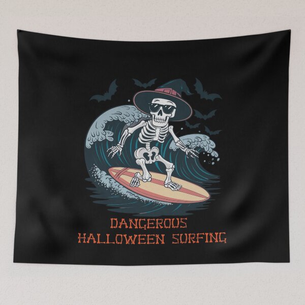 Item preview, Halloween theme 33, Surfing Skeleton, dangerous, spooky, creepy designed and sold by sinemsworld1.