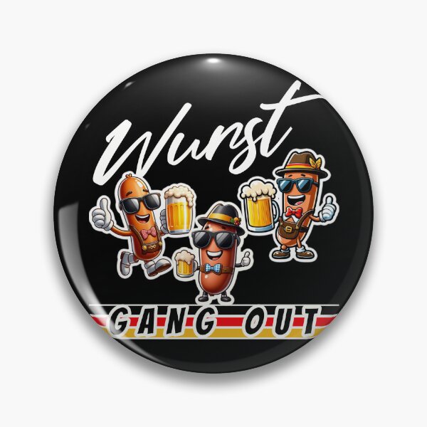 Item preview, WURST GANG OUT - FUNNY HAPPY SAUSAGES DRINKNG BEER designed and sold by justyna-s28.