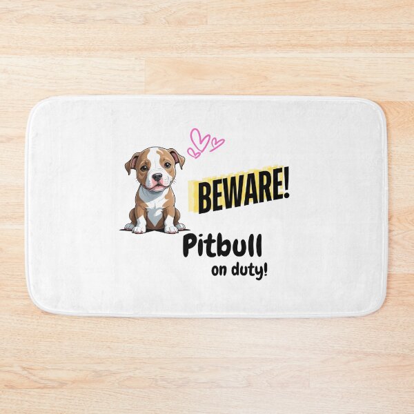 Item preview, Cute and Funny Pitbull Dog Pet Beware Pitbull on Duty designed and sold by FreeStyleTrend.