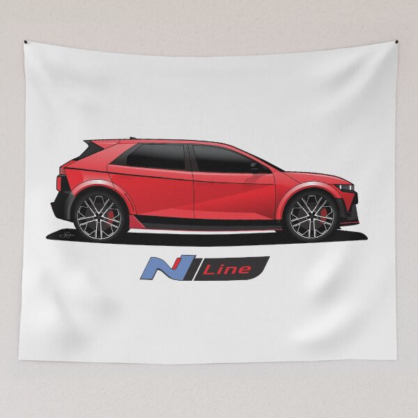 Item preview, Ioniq 5 N line Red illustration designed and sold by blackdogshop.