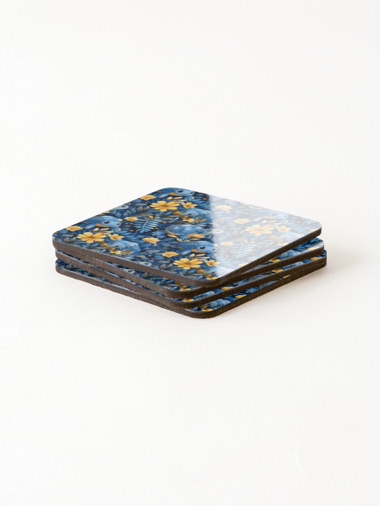 Thumbnail 4 of 5, Coasters (Set of 4), Blue Baby Turtles designed and sold by RaysThings.