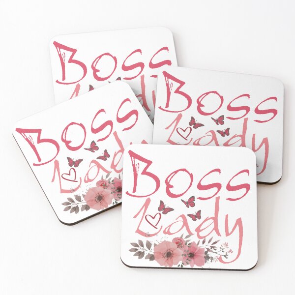 Artikelvorschau, Boss Lady, rosa Blumen und Schmetterlinge entworfen und verkauft von adlkh.