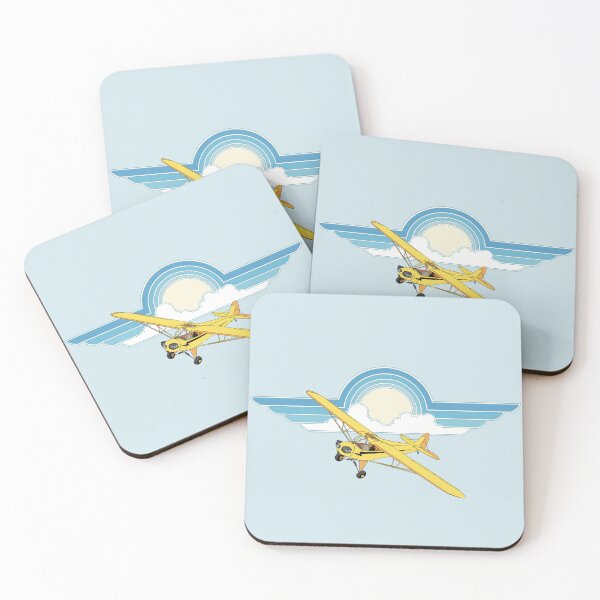 Item preview, Piper Cub Aircraft Blue Sky Pilot Wings Aviation Design designed and sold by skye-studio.