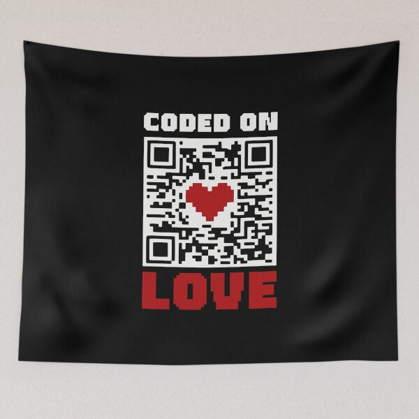 Item preview, QR Code Heart Coded On Love designed and sold by Printed-Memes.