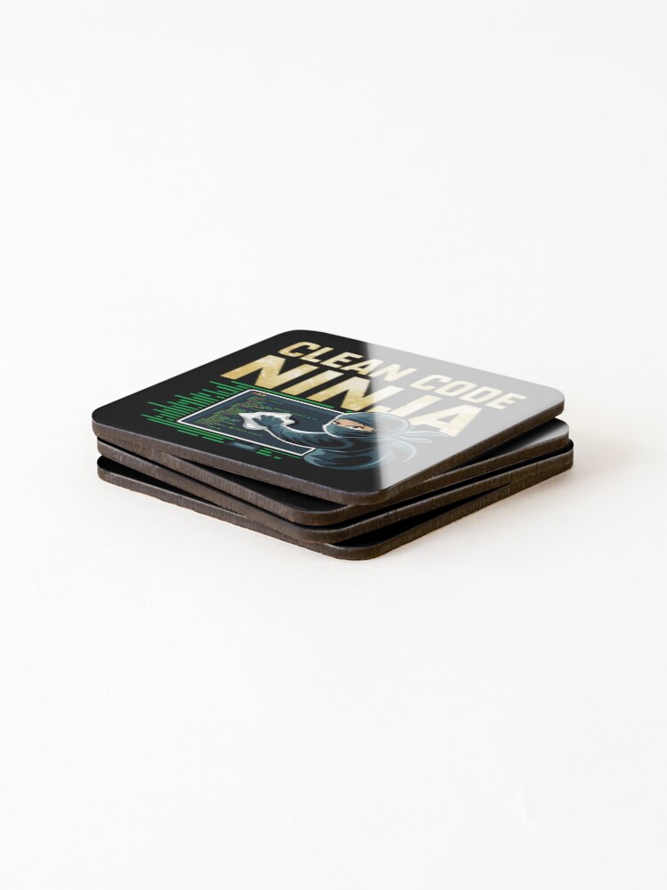 Thumbnail 4 of 5, Coasters (Set of 4), Clean code Ninja designed and sold by DesignsByJensen.