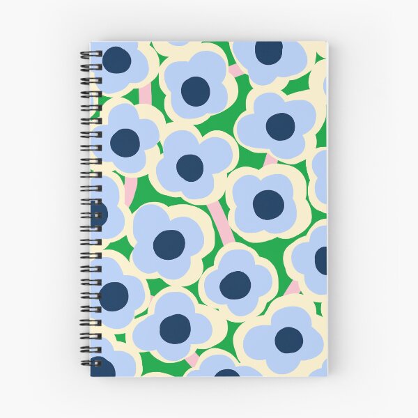Item preview, Iconic Retro Scandinavian Spring Flowers in Blue and Green designed and sold by Deutschic.