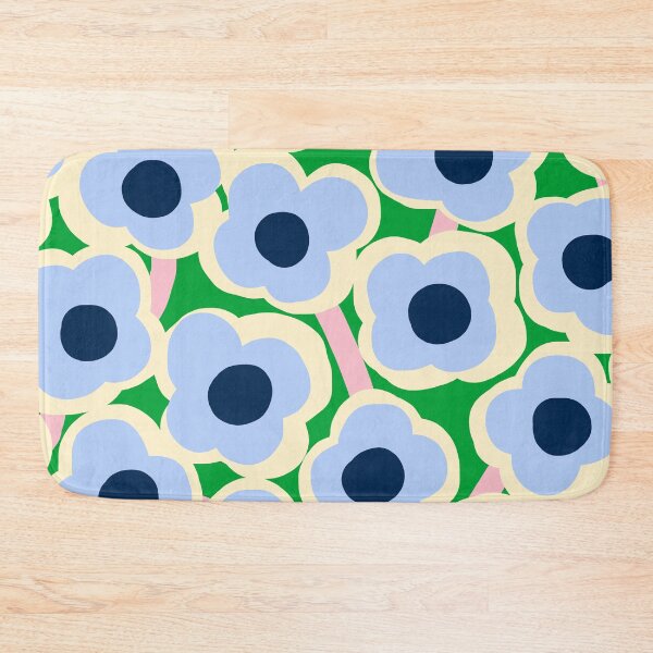 Item preview, Iconic Retro Scandinavian Spring Flowers in Blue and Green designed and sold by Deutschic.