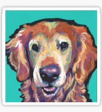 Senior Golden Retriever Dog Bright colorful pop dog art Sticker