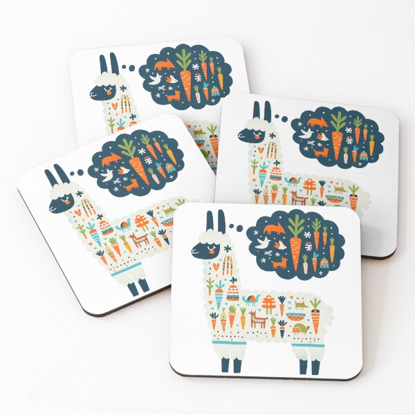 Item preview, Scandinavian Folk art - Llama drama daydream by heidiannemorris designed and sold by FOLK ART FUSION by heidiannemorris.