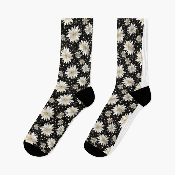 Item preview, White and gold flowers against the black sky designed and sold by GreenDesireArt.
