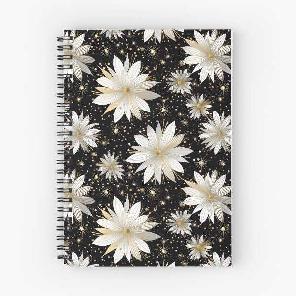 Item preview, White and gold flowers against the black sky designed and sold by GreenDesireArt.