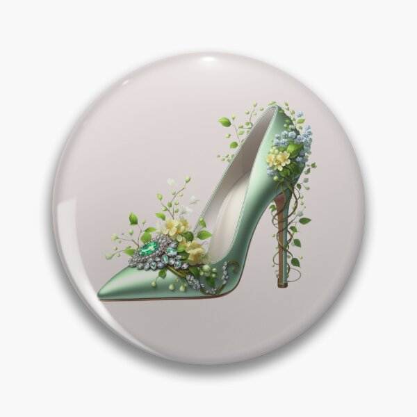 Item preview, Emerald green floral stiletto art designed and sold by EmeraldeaArt.