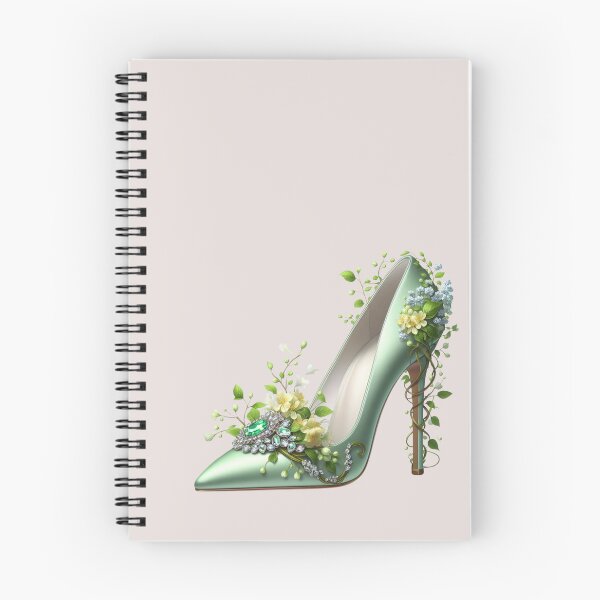 Item preview, Emerald green floral stiletto art designed and sold by EmeraldeaArt.