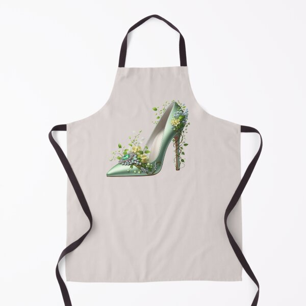 Item preview, Emerald green floral stiletto art designed and sold by EmeraldeaArt.