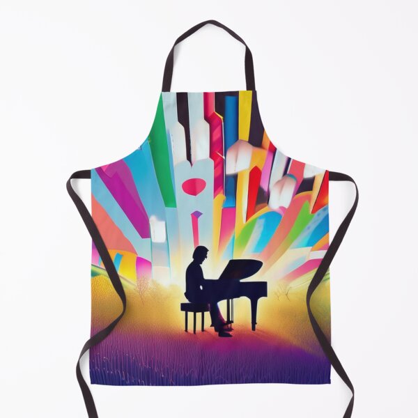 Artikelvorschau, Silhouette des Meisterpianisten in lebendigen Farben entworfen und verkauft von butikoshop.