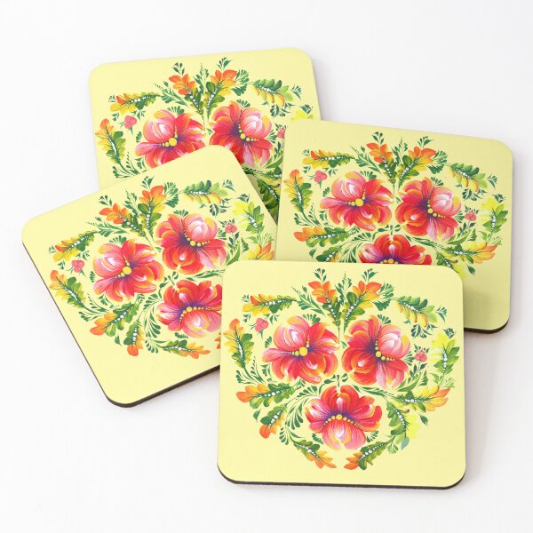 Item preview, Red flowers of Ukraine Ukrainian art, Petrykivka art, Ukrainian Pink flower  designed and sold by Sunflower-7.