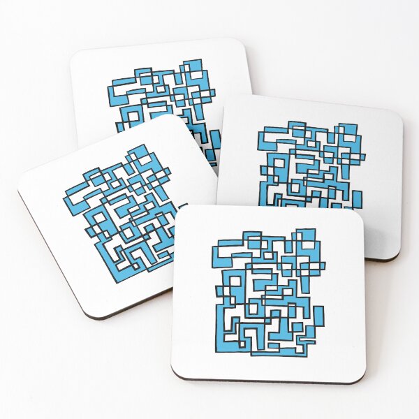 Item preview, Squid Grid No. 1 with sky blue infill designed and sold by ABellyIrked.