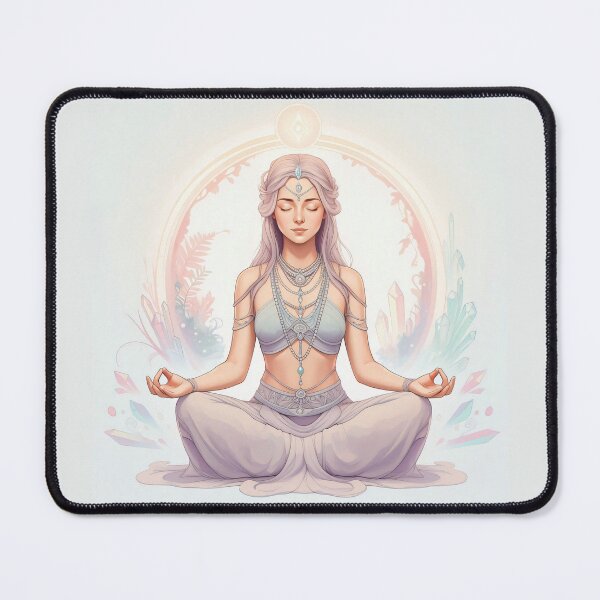 Item preview, Meditation young woman ethnic jewelry crystals designed and sold by Martymcflay.