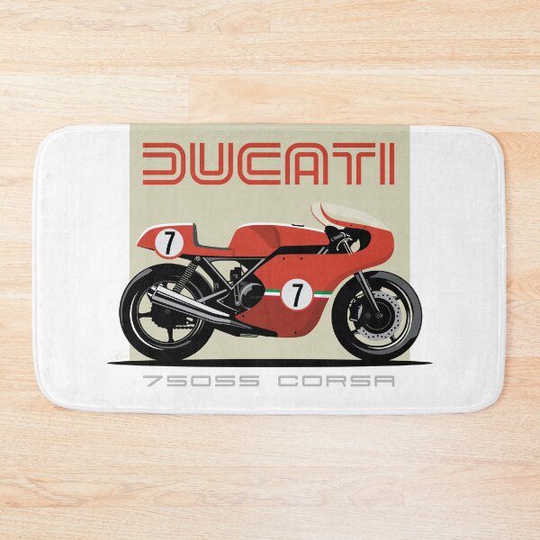 Item preview, Ducati 750SS Corsa Red vintage Race Bike illustration designed and sold by blackdogshop.