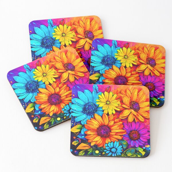 Item preview, Vivid Floral Art in Explosive Colors designed and sold by Health And Fitness Posts e-Store.