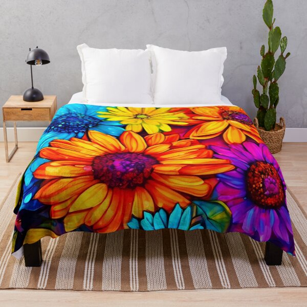 Item preview, Vivid Floral Art in Explosive Colors designed and sold by Health And Fitness Posts e-Store.