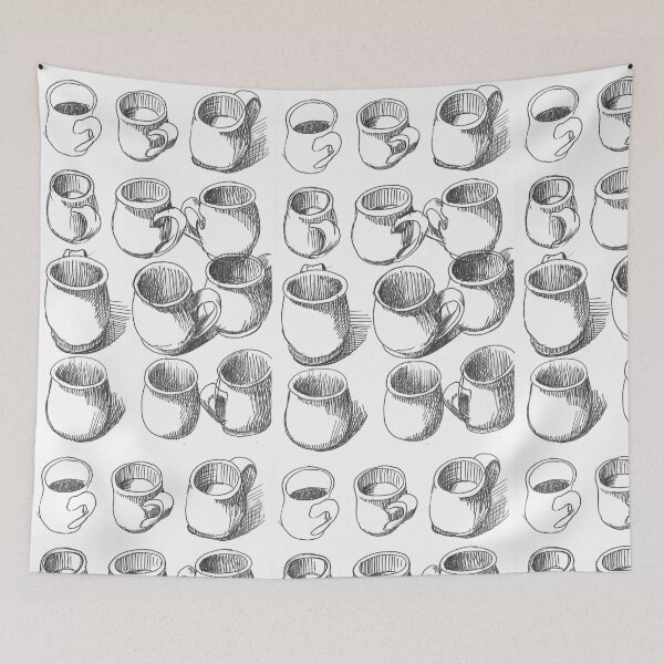 Item preview, Drawing of 12 Coffee Mugs designed and sold by chadtheartist.