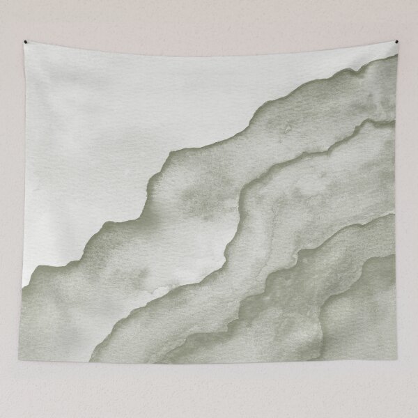 Item preview, Agate Tide Abstract Watercolor Painting - Snow + Sage designed and sold by Irene Estelle.
