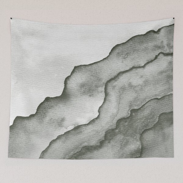 Item preview, Agate Tide Abstract Watercolor Painting - Snow + Pine designed and sold by Irene Estelle.