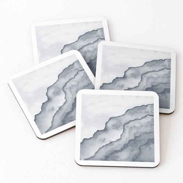 Item preview, Agate Tide Abstract Watercolor Painting - Snow + Dusk designed and sold by Irene Estelle.