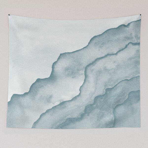 Item preview, Agate Tide Abstract Watercolor Painting - Snow + Peacock designed and sold by Irene Estelle.