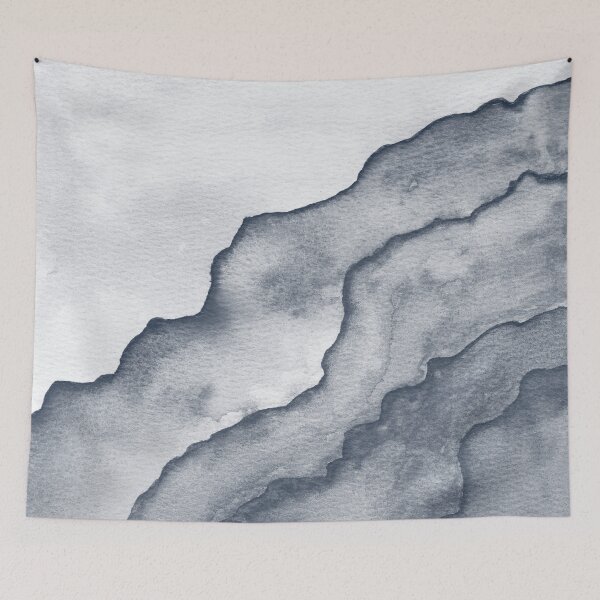 Item preview, Agate Tide Abstract Watercolor Painting - Snow + Dusk designed and sold by Irene Estelle.