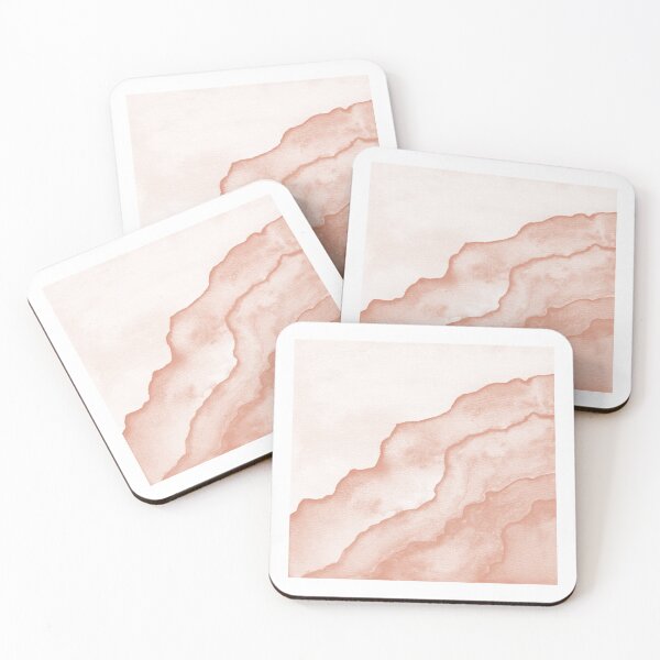Item preview, Agate Tide Abstract Watercolor Painting - Snow + Coral designed and sold by Irene Estelle.