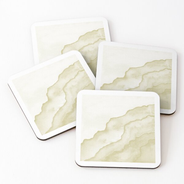 Item preview, Agate Tide Abstract Watercolor Painting - Snow + Gold designed and sold by Irene Estelle.