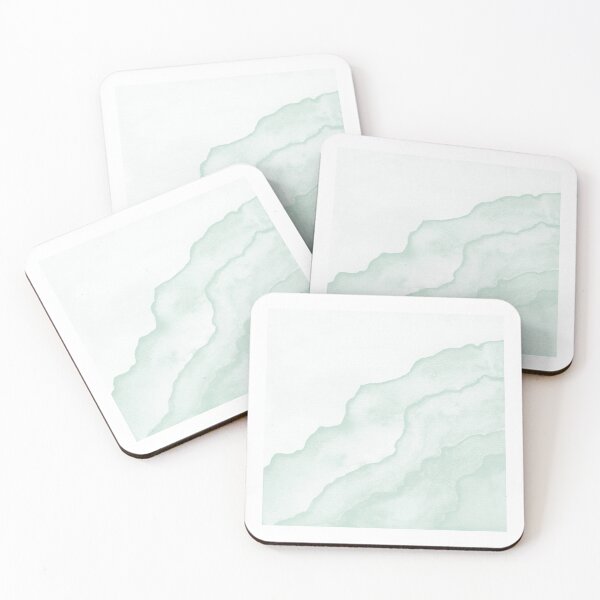 Item preview, Agate Tide Abstract Watercolor Painting - Snow + Mint designed and sold by Irene Estelle.