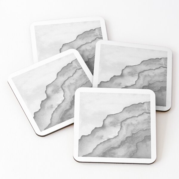 Item preview, Agate Tide Abstract Watercolor Painting - Snow + Slate designed and sold by Irene Estelle.