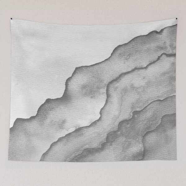 Item preview, Agate Tide Abstract Watercolor Painting - Snow + Slate designed and sold by Irene Estelle.