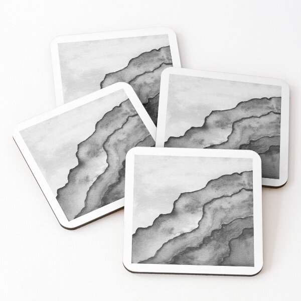 Item preview, Agate Tide Abstract Watercolor Painting - Snow + Coal designed and sold by Irene Estelle.