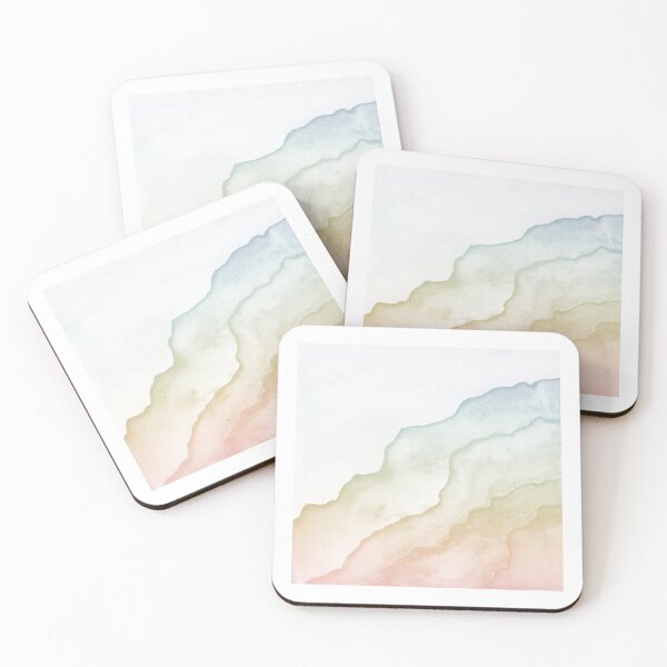 Item preview, Agate Tide Abstract Watercolor Painting - Snow + Rainbow Sorbet designed and sold by Irene Estelle.