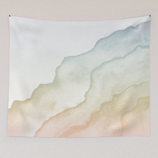 Item preview, Agate Tide Abstract Watercolor Painting - Snow + Rainbow Sorbet designed and sold by Irene Estelle.