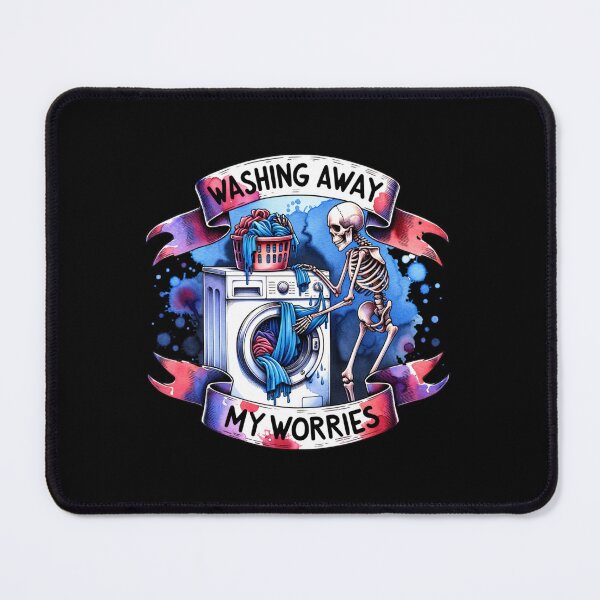 Item preview, Laundry Skeleton – "Washing Away My Worries" Funny Design for T-Shirts, Mugs, Stickers & More designed and sold by artedigital99.