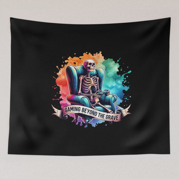 Item preview, Gamer Skeleton – "Gaming Beyond the Grave" Fun Design for T-Shirts, Mugs, Stickers & More designed and sold by artedigital99.