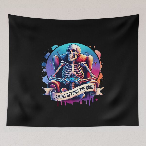 Item preview, Gamer Skeleton – "Gaming Beyond the Grave" Fun Design for T-Shirts, Mugs, Stickers & More designed and sold by artedigital99.