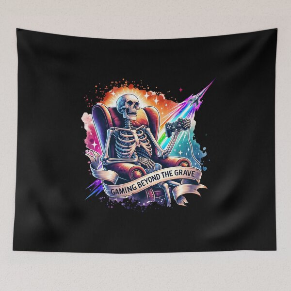 Item preview, Gamer Skeleton – "Gaming Beyond the Grave" Fun Design for T-Shirts, Mugs, Stickers & More designed and sold by artedigital99.