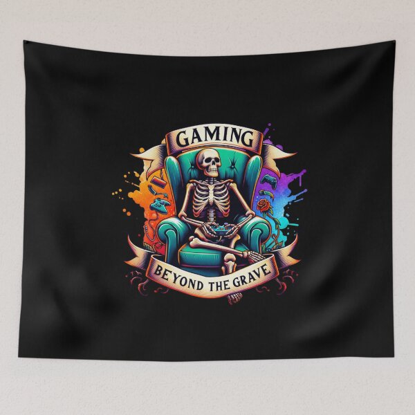 Item preview, Gamer Skeleton – "Gaming Beyond the Grave" Fun Design for T-Shirts, Mugs, Stickers & More designed and sold by artedigital99.
