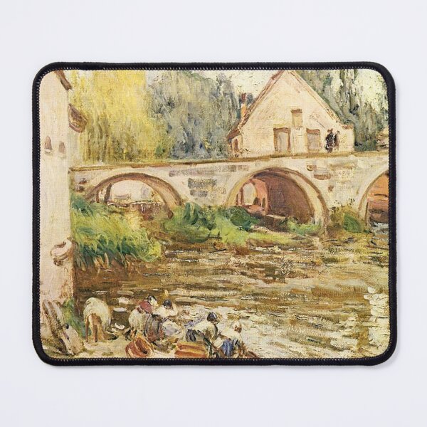 Item preview, Washerwomen in Moret by Alfred Sisley designed and sold by tomorrowsart.
