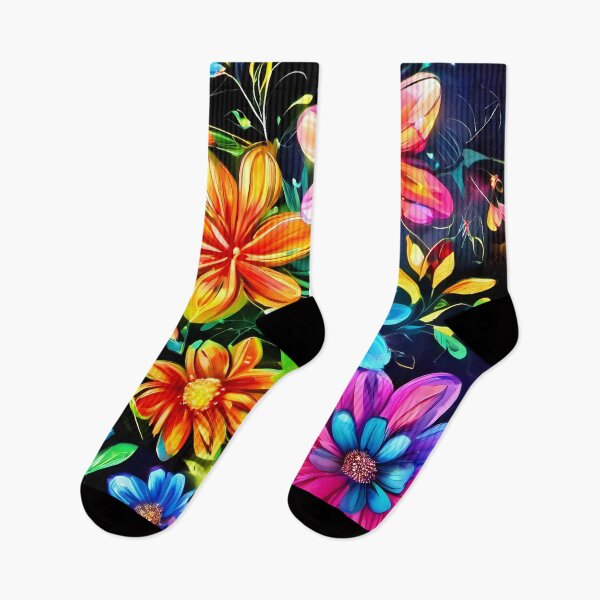 Item preview, Neon Floral Symphony designed and sold by Health And Fitness Posts e-Store.