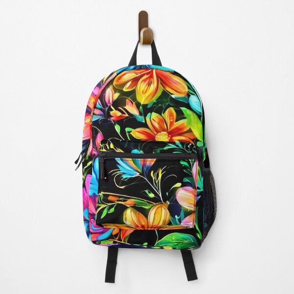 Item preview, Neon Floral Symphony designed and sold by Health And Fitness Posts e-Store.